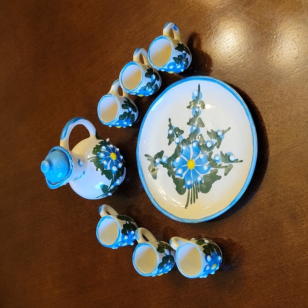 Minature Talavers Tea Set, signed